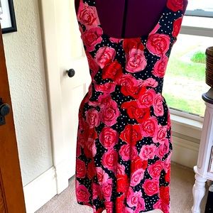 Floral polka dot retro dress